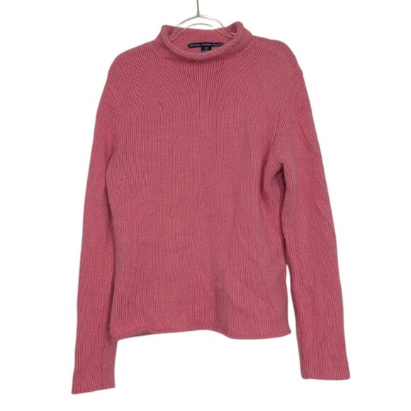 Vintage Ralph Lauren Sport Sweater Womens Size Large Pink Wool Angora Mock Neck - Picture 1 of 10